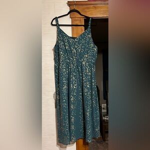 Bloomchic midi gold stars green dress 14/16 nwt